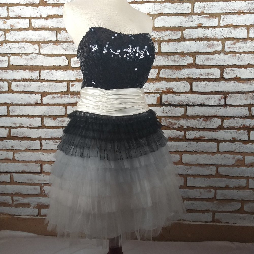 Precious Formals Tulle & Sequin Ombre DRESS Sz 12